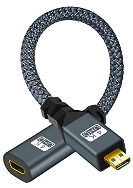 Twozoh Adaptador de Cable Micro HDMI Macho a Hembra, Micro HDMI Macho a Micro HDMI Cable Hembra, Micro HDMI tipo D Macho a Hembra Cable Soporte 3D/4K 1080p 20CM