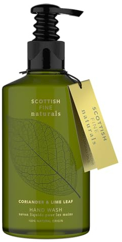 Scottish Fine Soaps - Scottish Fine Naturals Hand Wash - Coriander and Lime Leaf - Enriched With Vitamin B5 - Hydrating, Soothing, Regenerative - Sensitive Formula - Vegan Friendly - 300ml
