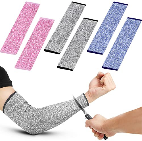 Chuarry 3 Paar schnittfeste Armschützer, Grau, Rosa, Blau