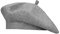 Gllutt Kaschmir-Baskenmütze, französischer Stil, dehnbar, einfarbig, beidseitig verwendbar, Cashmere Grey, Einheitsgröße