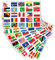Lot de 200 drapeaux de pays sur 8 feuilles DIN A4 - 4,9 x 3,3 cm - Autocollants pour modélisme, vélo, voiture, moto - Pays décoratifs R108 (XXL dans le monde)