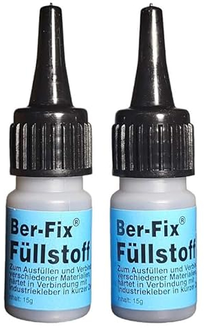 Ber-Fix Füllstoff-Granulat für Industrie- und Sekundenkleber Perfekte Schweißnaht-Reparatur, SCHWARZ, 15g, 2 Stück