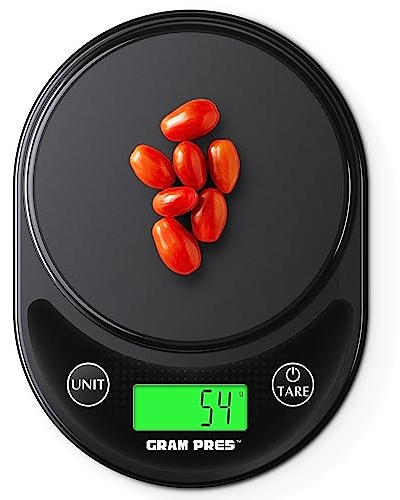 GRAM PRES Lebensmittel Küchenwaage Digital Gewicht Gramm und Oz mit IPX6 wasserdicht, Professionelle digitale Küchenwaage 11lb/0.01oz mit LCD-Display für Gewichtsverlust Diät Backen Kochen