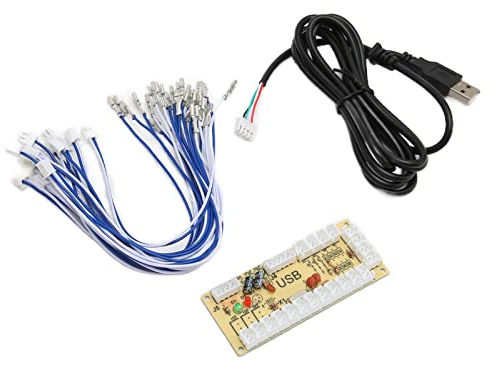 SYH&AQYE Zero Delay Arcade USB Encoder PC To Joystick, COMS USB PC Encoder, 2 Game Modes DIY Arcade Encoder for Pc Fighting Games