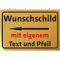 INDIGOS UG Plaques composites en aluminium avec flèche - Panneau personnalisé - Aspect doré - 8 tailles - Avec texte - Pour garage, hôtel, parking, école, abri de voiture, entreprise
