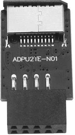 OTOTEC USB 2.0 Internal Header (9-Pin) to USB 3.1/3.2 Type-C (20-Pin) A-Key Front Panel Adapter Extend USB Type E Ports to PCs Front Panel USB Ports