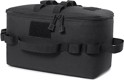 ISTOVO Outdoor Camping Gewarnbeutel Gasherd BH Kasserolle Beet Picknick-Tasche Kochgeschirr Besteck Schwarz