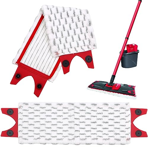 Yeria Replacement Microfibre Pad, Têtes de Balai Plates en Microfibre pour Vileda Ultramax 2 en 1 Spray Remplacer, Recharges en Microfibre pour Bbalai Domestique (Lot de 2)