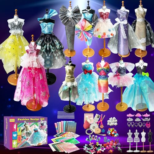 BARVERE Nähset Kinder, Fashion Designer Set für Model, Modedesign Mädchen Bastelset, Model Geschenke für Mädchen 6 7 8 9 10 11 12 13 14+ Jahre