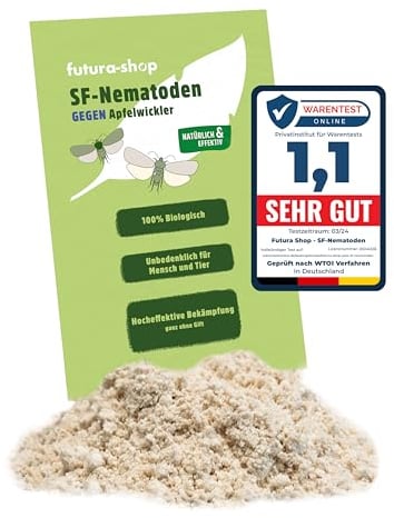 SF Nematoden gegen Apfelwickler 100% biologische und giftfreie Bekämpfung 2,5 Mio. für 1 Hochstamm oder 3 Spalierbäume | Nützlinge zur Bekämpfung von Apfel wicklern