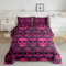 Schädel Tröster Set Rosa Skelett Knochen Bett Tröster Set 155x220 für Kinder Bettwäsche,Gruselige Horror Zucker Skulls Down Tröster für Jungen Mädchen Halloween Home Dekor