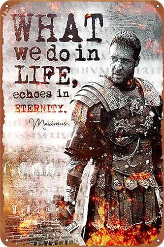 Gladiator Maximus | Inspirierendes Zitat Underground Kunstdruck Motivierendes Filmposter Retro Metallschild Vintage Blechschild für Cafe Bar Home Wanddekoration 30,5 x 20,3 cm