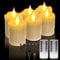 6 PCS Real Wax Rechargeable Flameless Warm White LED Candles,Remote Control,Brightness Adjustable Flickering Battery Operated Tea Lights Candles with Timer,for Christmas, Wedding, Home Decor