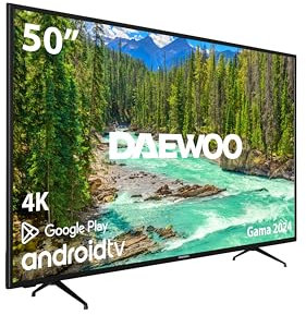 Daewoo D50DM54UANS - Android TV 50 Pulgadas 4K HDR, Dolby Vision & Dolby Atmos, Chromecast Built In, Mando Bluetooth con Google Assistant Integrado