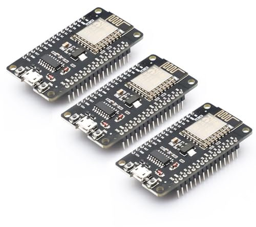 APKLVSR ESP8266 NodeMcu Lua WiFi V3 Modul,NodeMcu Lua WiFi 2.4 GHz V3 Entwicklungsboard mit CH340 für Arduino IDE/Micropython-3 Stück