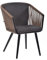 BrackenStyle Trafalgar Rope Arm Chair - Dark Brown - Rope Weave Seat with Durable Metal Frame Comfy Cushion Included - Commercial Standard Bistro Bar Pub Seat
