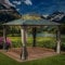 BRAST® Pavillon Aluminium Pagode 3,5x3,5m | viele Modelle & Farben | inkl. Moskitonetz + LED | festes Dach | wasserdicht | stabil | UV-Schutz | Hellgrau