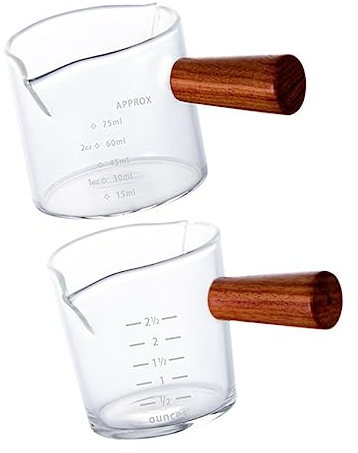 Milisten Coffee Cup 2pcs Milk Cup Small Coffee Milk Clear Espresso Cups Milk Mug Seasoning Dish Coffee Syrup Clear s Liquid Measuring Cup Coffee Heater Glass Italian Container