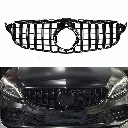 Sport Stil Auto Kühlergrill, für Mercedes Benz W205 C Class C200 C300 C43 AMG 2019-2021 Front Kühlergrille zubehör, Passgenau und Wackelt Nicht Einfach Montage