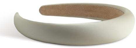 SXQLYH Haarreif Satin mit Gepolstertes Latex,Damen Haarreif Breit Haarband,Weiches Satin Haarreiffen Gepolstertes Latex,Haarband Bequeme Stirnbänder für Frauen Mädchen Geburtstagsgeschenk (Beige)