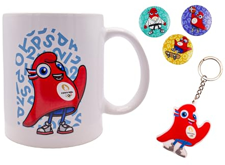 PARIS 2024 Coffret cadeau Mug + Porte clés + 3 magnets JO Collection officielle Jeux Olympiques et Paralympiques