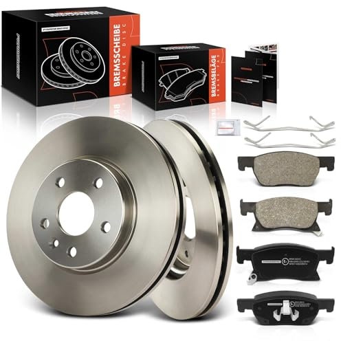 Frankberg 2x Bremsscheiben 4x Bremsbeläge Vorne mit Bremsenschmiermittel Kompatibel mit Astra K B16 2015-2022 Astra K Sports Tourer B16 2015-2022 Replace# 13597460 13478300