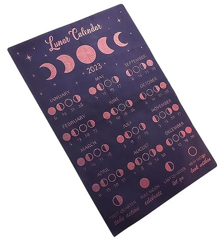 NUOBESTY Lunar Kalender Mit Mondphasen Hängender Wandkalender Für Büro Und Zuhause Dekorativer Mondkalender Für Astrologie Und Raumgestaltung