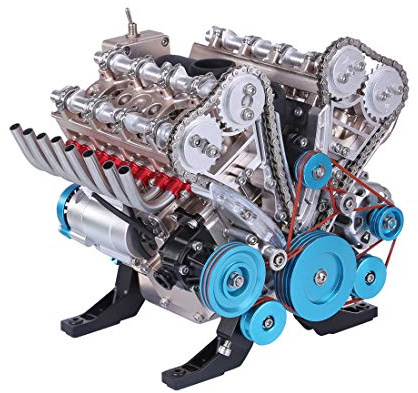 ToyGhillied Verbrennungsmotor V8 Modell, 500+ Teile Acht-Zylinder Motor Modell, 1:3 DIY-Montage-Motorbausatz, STEM-Motor Modellbausatz für Technikbegeisterte Erwachsene