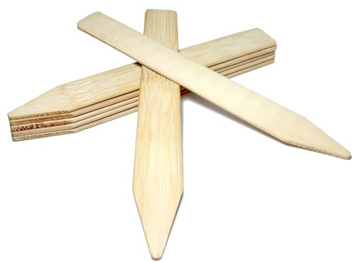 Elixir Gardens Bamboo Stick-in Plant Labels | Flower Pot Labelling & Seedling Garden Markers | 15cm (6) x 50