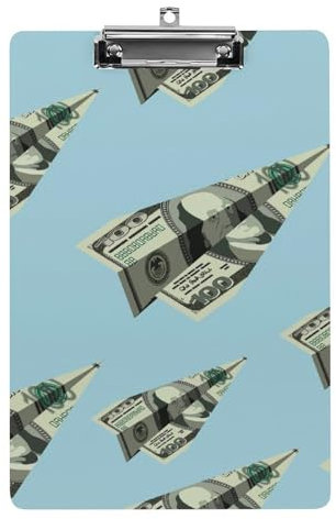 Dollar-Flugzeug Klemmbretter A4 Klemmbrettmappe Schreibbrett Zwischenablage Mit Low Profile Clip