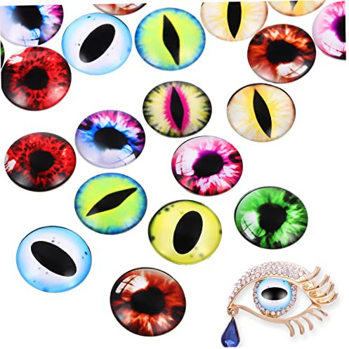 ULDIGI 20pcs Ringd Fake Eyeballs DIY Jewelry Decorations DIY Eyes Dome Cabochons DIY Eyes Gemstone Round Eyes Cabochons DIY Jewelry Gemstone Dome Eyes Ringfit Glass