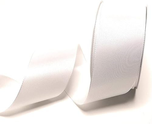 s.dekoda Taftband 50m x 60mm Weiß Schleifenband Dekoband Taft Geschenkband