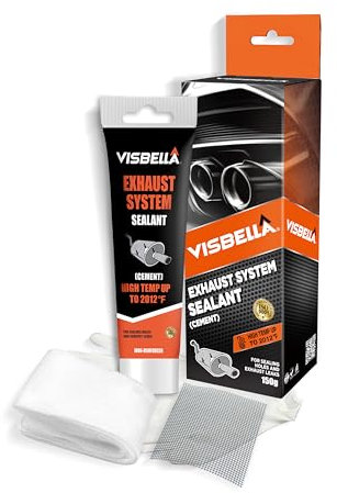 Visbella Pâte de réparation d'échappement - Mastic d'étanchéité résistant à la chaleur - Haute étanchéité au gaz - Kit de réparation pour silencieux de voiture, tuyaux d'échappement (150g kit)