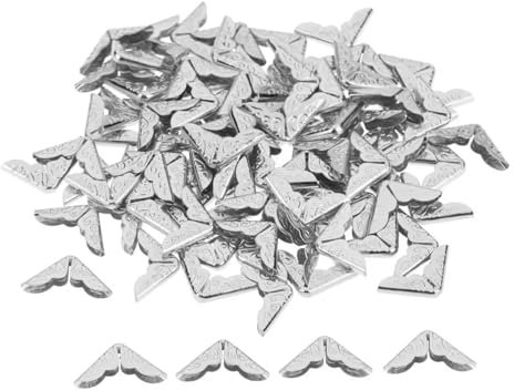 SHBHWS 100pcs Scrapbooking Albums Corner Protectors Card File Menu Metal Book Laptop Corner Protector For Scrapbooks Photo Albums(Silver)