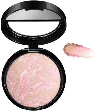 Gebackene Puder Foundation Color Changing für Reife Haut, Aufhellende Vollflächige Deckkraft für Gesicht, Lang Anhaltender, Ölregulierender Schimmer, Natürlich Geschmeidiges Make-up(01#)