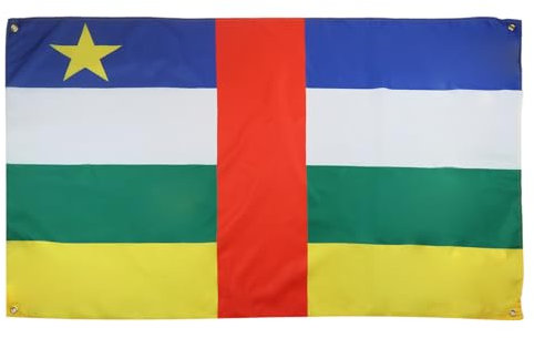 AZ FLAG Zentralafrikanische Flagge, 150 x 90 cm, mit 4 Ösen, Zentralafrikanischer Pavillon für Balkon oder Wand