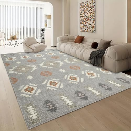 Aspire Homeware Rugs Living room Large 160x230 cm-Large Bedside Non-Slip Geometric Style Trible Pattern Printed Rug Crawling & Playing Anti-Slip Backing Short Pile Rugs for Bedroom,Dinning Room(Nova)