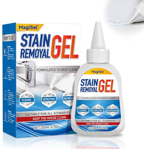 Gel removedor para el hogar, 200ml Limpia Lavadoras, Gel Quitamanchas Junta de Goma, Tiras del Refrigerador, Limpieza de Juntas para Azulejos, Sellador de Juntas (1, blanco)