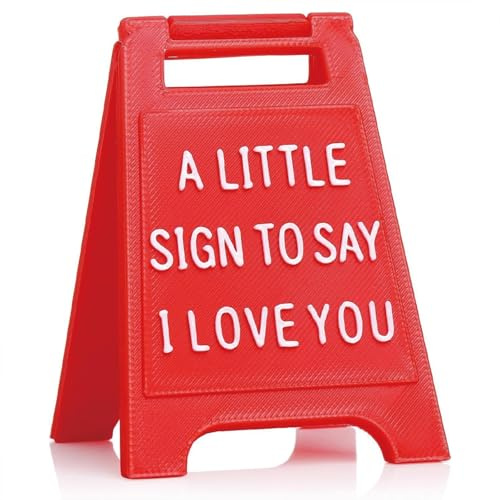 1 PCS Valentines Day Gifts Romantic I Love You Sign Figurines | Fun Boyfriend Valentine's Day Gift Cute Birthday, Christmas, Wedding Gift for Girlfriend, Wife, Fiancee Mini Sign Decoration