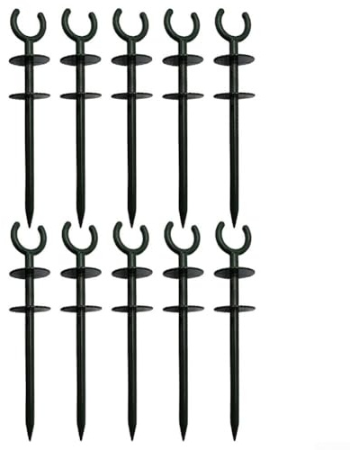 Grüner Gartenschlauch-Führungsstab, 2,5 cm, Kunststoff, Outdoor-Halter für Bewässerung und Pflanzenschutz, verhindert Schlauchschäden und hält saubere Gartenwege (10 Stück)