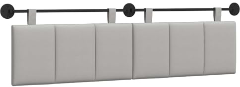 vidaXL Hängendes Kopfteil Wolkengrau Stoff, Wanddeko fürs Schlafzimmer: modernes hängendes Kopfteil, gepolsterte platzsparende Platte, verstellbares minimalistisches Design