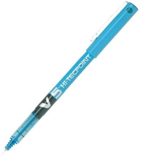 Pilot - Blister 3 V5 Hi-Tecpoint - Liquid Ink Rollerball Pen Moyen Noir, bleu, Rouge & vert