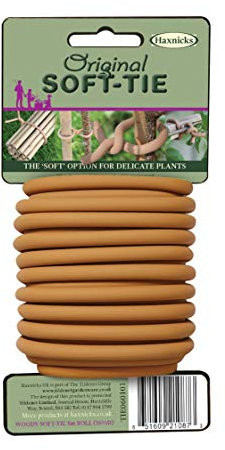Haxnicks Woody Slim Soft Tie Garden Tie | Gentle Plant Support | Reusable Altrnative To Garden Twine | 8m Bown | Tie020101, Brown