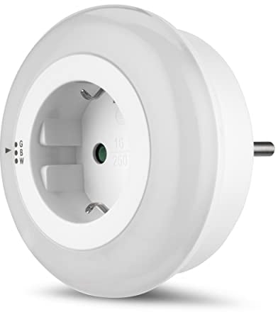 REV Nachtlicht, 3 Farben, LED Nachtlicht, Nachtlicht Steckdose mit Dämmerungsautomatik, 0,5W, 5LUX, weiss
