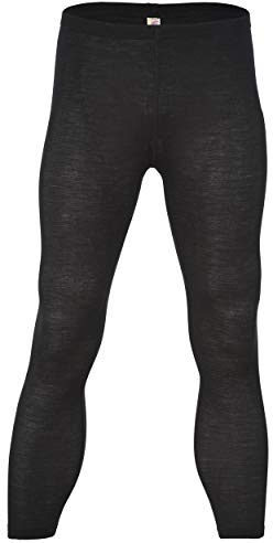 Engel Natur Herren Leggings, Wolle Seide, 2 Farben (GOTS) (50/52, Schwarz)