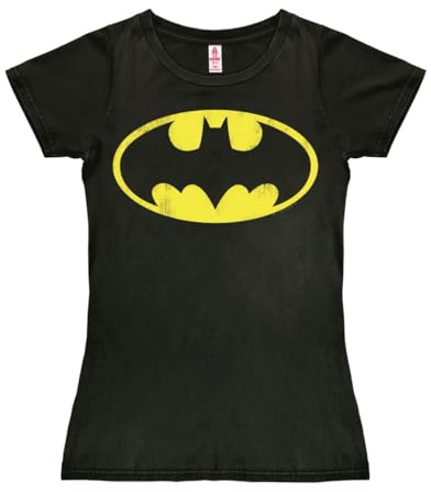 Logoshirt® DC Comics Batman Logo T-Shirt Damen | Offiziell lizenziertes Batman-Merch, ikonisches Fledermaus-Logo, 100% Baumwolle, Comic T-Shirt mit hochwertigem Frontprint