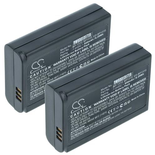 vhbw 2X Akku kompatibel mit Samsung NX100 | NX11, NX10, NX5, NX20 Kamera (1000 mAh, 7,2 V, Li-Ion)