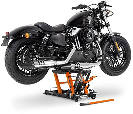 Ponte Sollevatore Cavalletto Alza Moto Lift Idraulico ConStands L nero-arancione compatibile con moto custom MuscleX CB58770