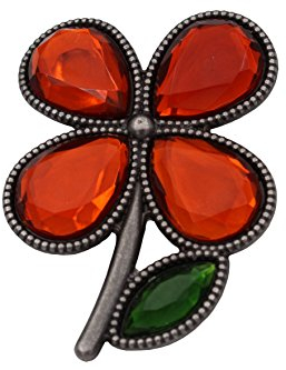 Hartmann-Knöpfe Broche fleur en métal argenté vieilli 53 x 35 mm