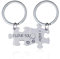Uloveido Stainless Steel His and Hers 2 Pcs Couples Keychains Set for Women Men, Personalized Lovers Puzzle Matching Key Ring Jewelry Set for Lovers Friends SN141 (I LOVE YOU)